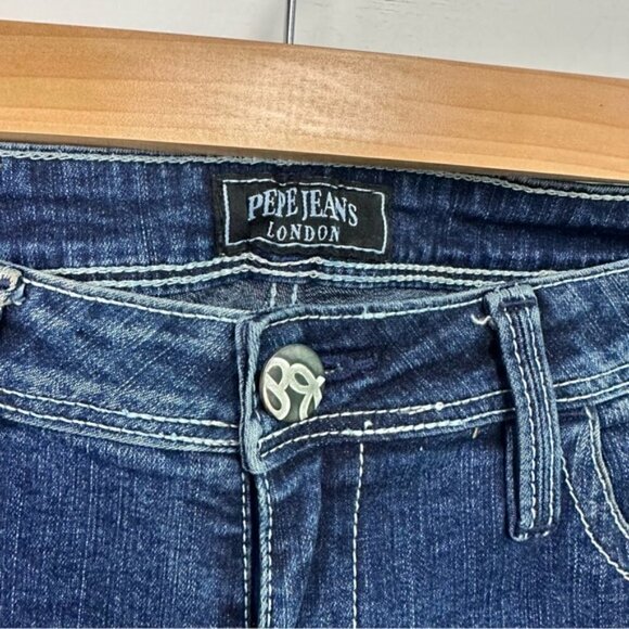 PEPE Jeans London Sanded Embroidered Pockets Blue 28 - Picture 4 of 9